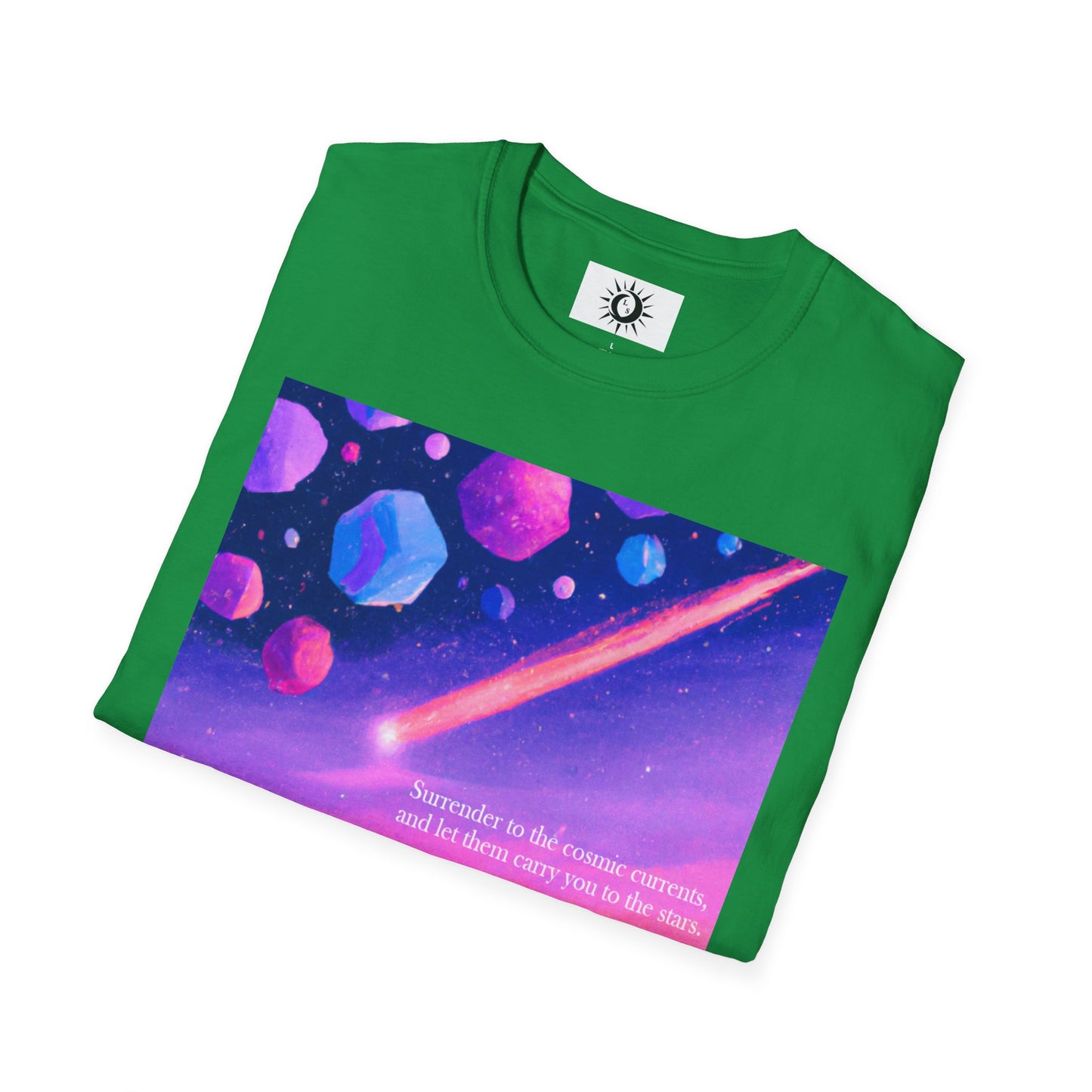 Surrender to the cosmic currents Unisex Softstyle T-Shirt