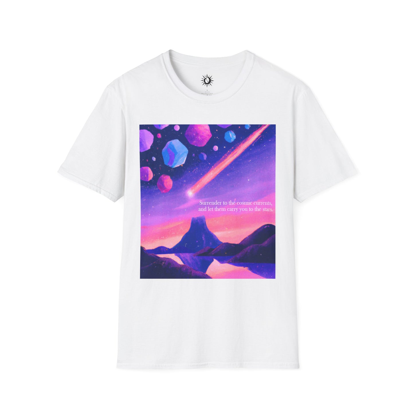 Surrender to the cosmic currents Unisex Softstyle T-Shirt