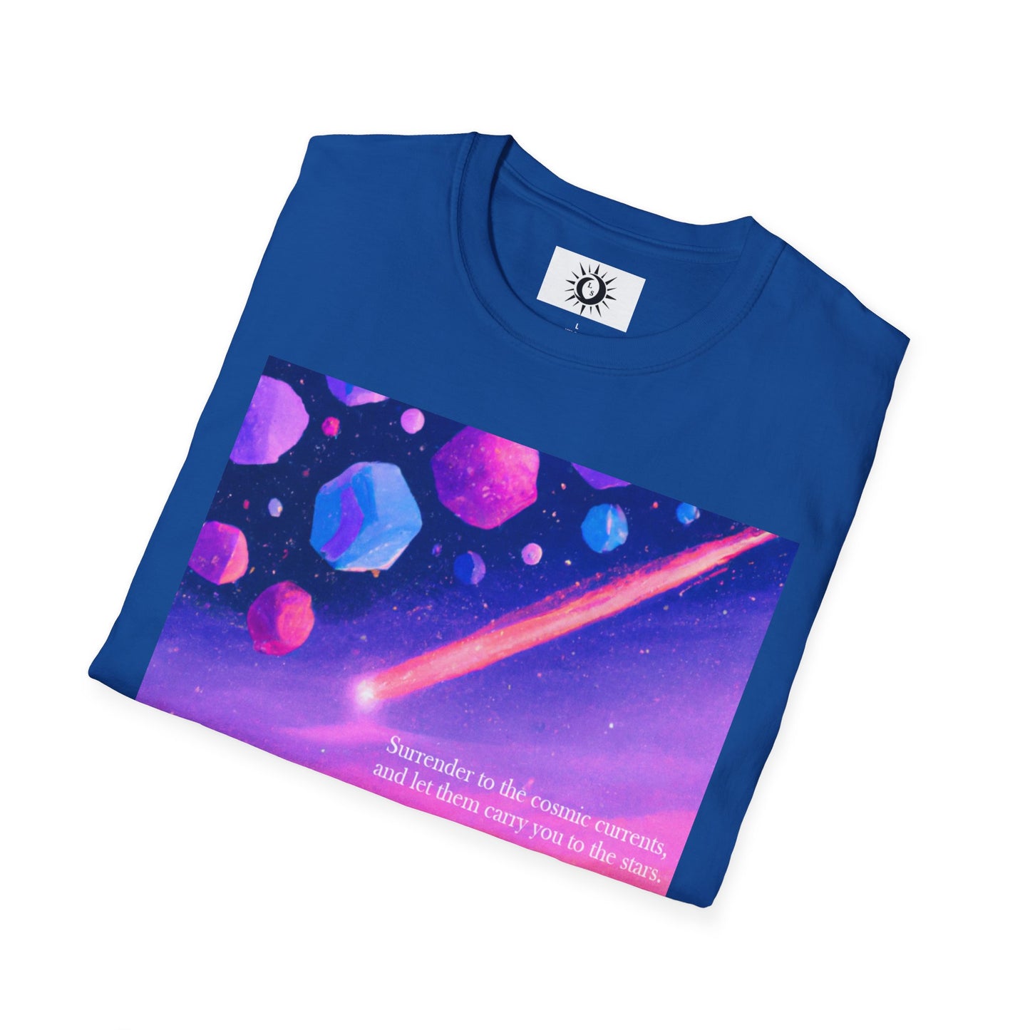 Surrender to the cosmic currents Unisex Softstyle T-Shirt