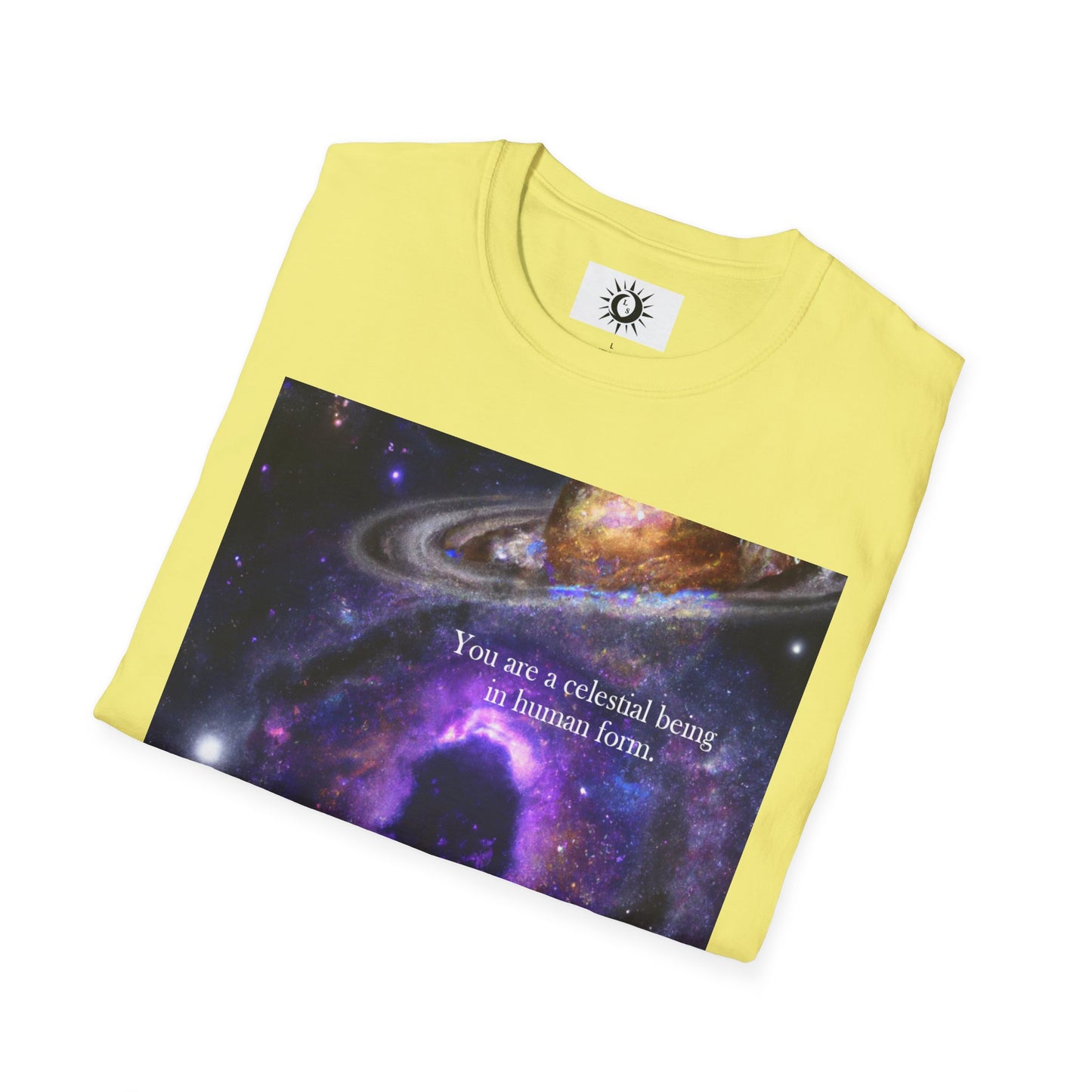 You are a celestial being in human form Unisex Softstyle T-Shirt