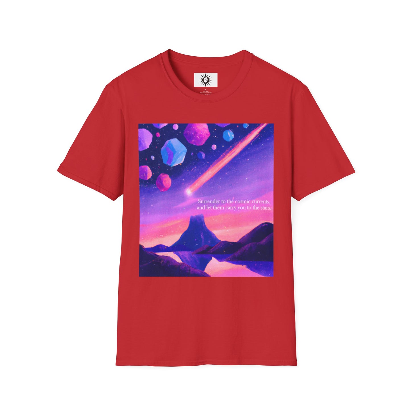 Surrender to the cosmic currents Unisex Softstyle T-Shirt